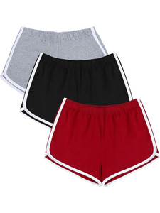 fasla Short For Girls Sports Solid Cotton Blend