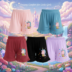 Fashionate World Short For Girls Casual Self Design Pure Cotton