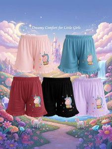Fashionate World Short For Girls Casual Self Design Pure Cotton
