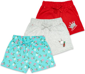 Makoto Short For Baby Girls Casual Self Design Cotton Jersey