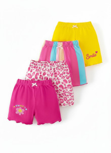 KEESOR Short For Girls Casual Striped Cotton Blend