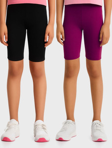 Joe & Joe Short For Girls Sports Solid Cotton Lycra