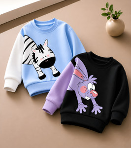 DRUZZEE Boys & Girls Printed Cotton Blend Regular T Shirt