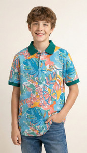 KILLER Boys Floral Print Cotton Blend Regular T Shirt