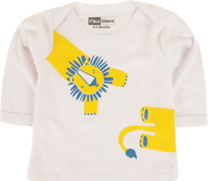 Piku Store Baby Boys Typography, Printed Cotton Blend Regular T Shirt