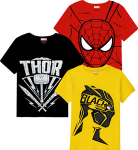 MARVEL BY MISS & CHIEF Boys Printed Cotton Blend Regular T Shirt