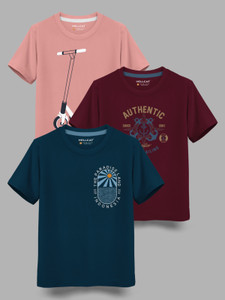 हेलकैट लड़के Printed Cotton Blend Regular टी शर्ट