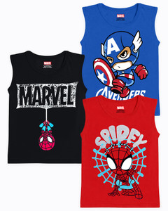 MARVEL BY MISS & CHIEF Boys Printed Cotton Blend Regular T Shirt