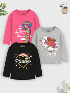Trampoline Girls Printed Cotton Blend Regular T Shirt