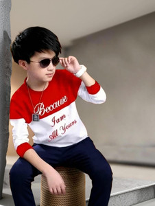 YY CLOTHING Boys & Girls Printed Pure Cotton Regular T Shirt