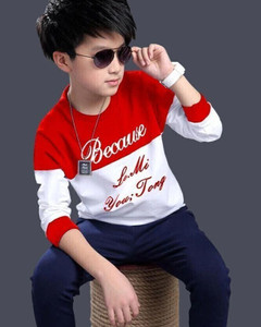 YY CLOTHING Boys Printed Cotton Blend Regular T Shirt