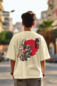 विअरडो लड़के Printed Pure Cotton Oversized टी शर्ट