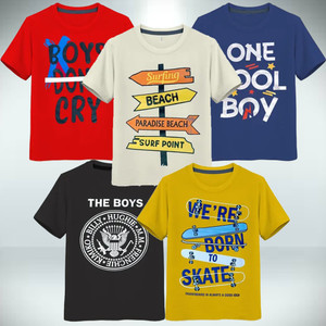 Fashionate World Boys Printed Pure Cotton Regular T Shirt
