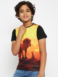 Lion King Boys Typography, Printed Polycotton Regular T Shirt