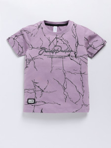 जिनी लड़के प्रिंटेड Pure Cotton रेगुलर टी शर्ट