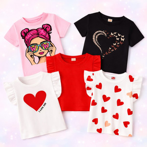 Luke and Lilly Girls Printed Cotton Blend Regular T Shirt