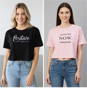 Everfab Girls Printed Cotton Blend Regular T Shirt