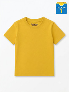 Tots World Boys & Girls Solid Pure Cotton Regular T Shirt