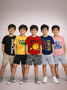 Fashionate World Boys Printed Pure Cotton Regular T Shirt