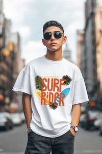 Veirdo Boys Printed Pure Cotton Oversized T Shirt