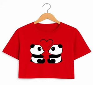 CROP ZONE Girls Printed Cotton Blend Regular T Shirt