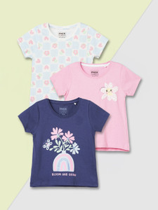 MAX Baby Girls Printed Pure Cotton Regular T Shirt