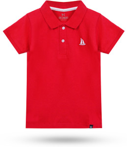 Dechado Boys Striped Pure Cotton Regular T Shirt