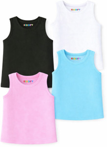 KIDDIFY Boys & Girls Solid Cotton Blend Regular T Shirt