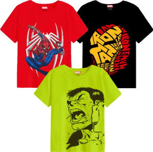 MARVEL BY MISS & CHIEF Boys Printed Cotton Blend Regular T Shirt