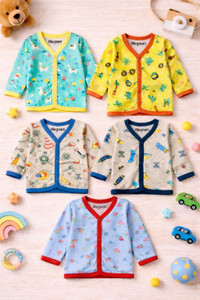 MEGNAM Baby Boys & Baby Girls Cartoon, Graphic Print Cotton Blend Regular T Shirt