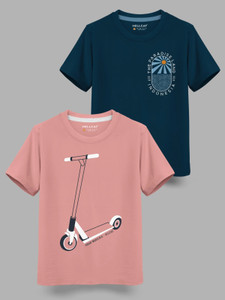हेलकैट लड़के Printed Cotton Blend Regular टी शर्ट