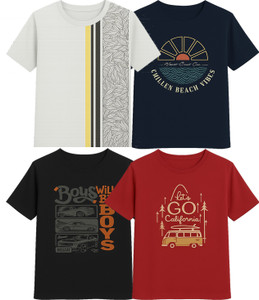 CUTE TREND Boys Printed Pure Cotton Regular T Shirt
