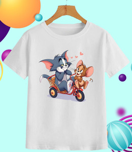 MAADHAV FASHIONS Boys & Girls Typography, Cartoon, Printed, Graphic Print Polyester Regular T Shirt