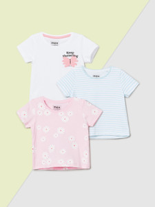 MAX Baby Girls Printed Pure Cotton Regular T Shirt