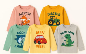 CRT Enterprises Baby Boys & Baby Girls Printed Pure Cotton Regular T Shirt