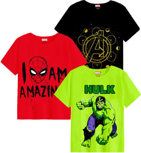 MARVEL BY MISS & CHIEF Boys Printed Cotton Blend Regular T Shirt