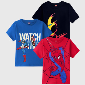 MARVEL BY MISS & CHIEF Boys Printed Cotton Blend Regular T Shirt