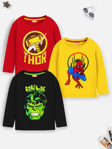 MARVEL BY MISS & CHIEF Boys Cartoon/Superhero Cotton Blend Regular T Shirt