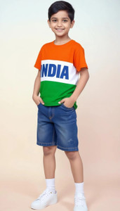 Ruyam Boys & Girls Colorblock Pure Cotton Regular T Shirt