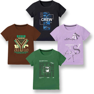 Minibot Baby Boys Printed Pure Cotton Regular T Shirt