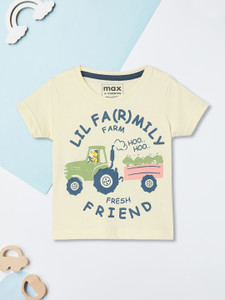 MAX Baby Boys Printed Pure Cotton Regular T Shirt
