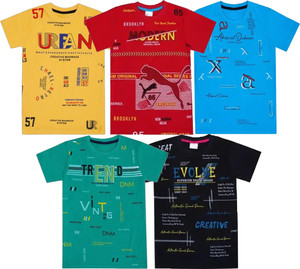 Fashionate World Boys Printed Pure Cotton Regular T Shirt