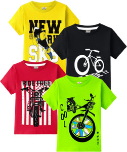 LEROO Boys Printed Pure Cotton Regular T Shirt