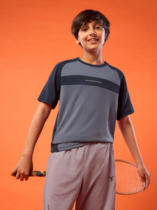 TECHNOSPORT Boys Colorblock Polyester Slim T Shirt