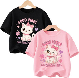 CROP ZONE Girls Printed Cotton Blend Regular T Shirt