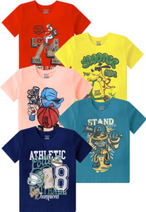 kiddeo Boys Graphic Print Pure Cotton Regular T Shirt