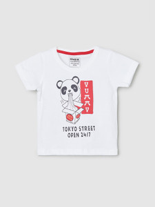 MAX Baby Boys Printed Pure Cotton Regular T Shirt