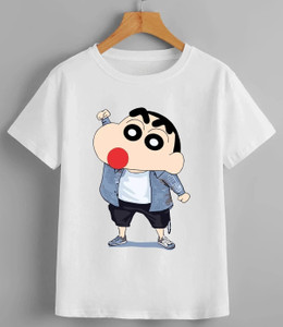 MAADHAV FASHIONS Boys & Girls Cartoon, Printed, Graphic Print Polyester Regular T Shirt