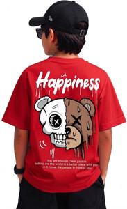 HIGHRICH Boys Printed Cotton Blend Oversized T Shirt