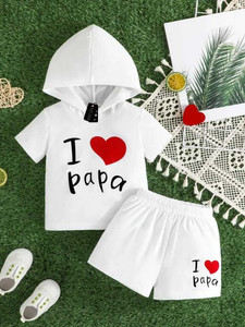 हाउस ऑफ कॉमन छोटे बच्चे और छोटी बच्ची Printed Cotton Blend Oversized टी शर्ट